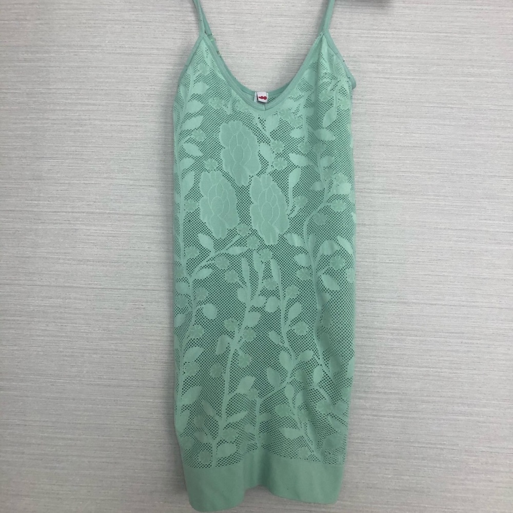 Bright green tight mesh tank top adjustable strap